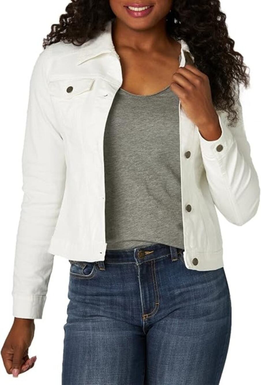 NWT Riders by Lee Indigo Women's White Denim Jacket Size Larg